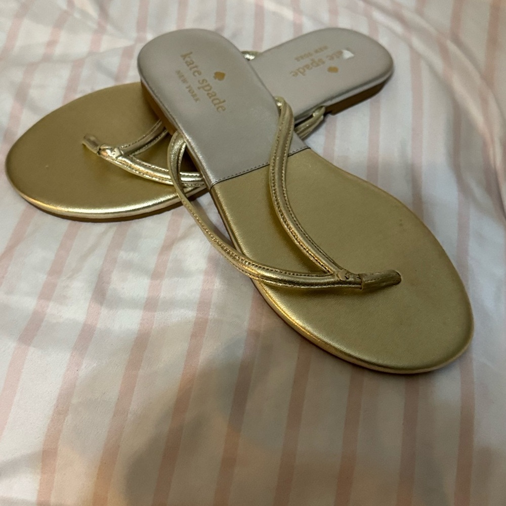 Kate Spade Metallic Gold and Silver Leather Sandals